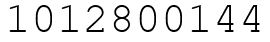Число 1012800144.