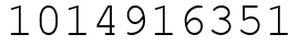 Число 1014916351.