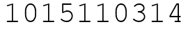 Число 1015110314.