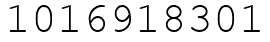Число 1016918301.