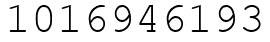 Число 1016946193.