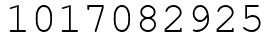 Число 1017082925.
