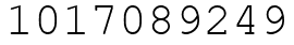 Число 1017089249.