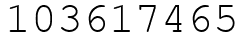 Число 103617465.