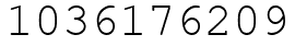 Число 1036176209.