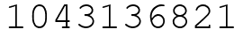 Число 1043136821.