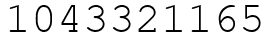 Число 1043321165.