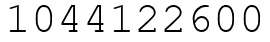 Число 1044122600.