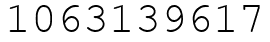 Число 1063139617.