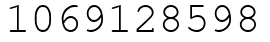 Число 1069128598.