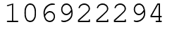 Число 106922294.