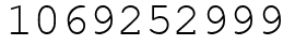 Число 1069252999.
