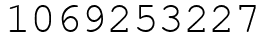Число 1069253227.