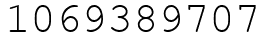 Число 1069389707.