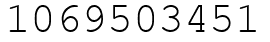 Число 1069503451.