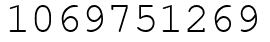 Число 1069751269.
