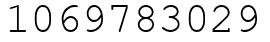 Число 1069783029.