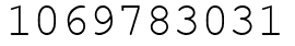 Число 1069783031.