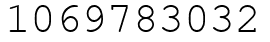 Число 1069783032.