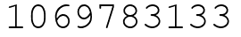 Число 1069783133.