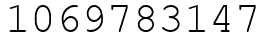 Число 1069783147.