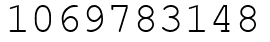 Число 1069783148.