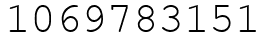 Число 1069783151.