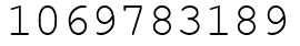 Число 1069783189.