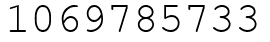 Число 1069785733.