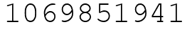 Число 1069851941.