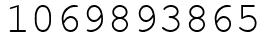 Число 1069893865.