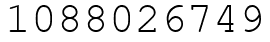 Число 1088026749.