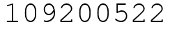 Число 109200522.