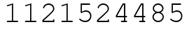 Число 1121524485.