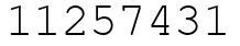 Число 11257431.
