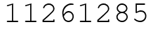 Число 11261285.