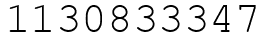 Число 1130833347.