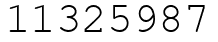 Число 11325987.