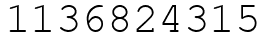 Число 1136824315.