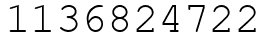 Число 1136824722.