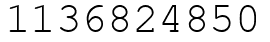 Число 1136824850.