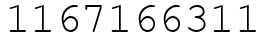Число 1167166311.
