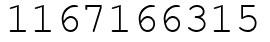 Число 1167166315.