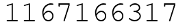 Число 1167166317.