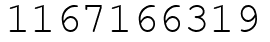 Число 1167166319.