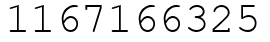 Число 1167166325.