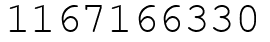 Число 1167166330.