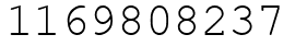 Число 1169808237.