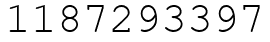 Число 1187293397.