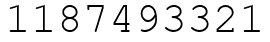 Число 1187493321.